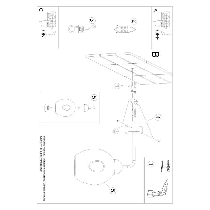 Wall lamp FILLAN 1xE27/60W/230V black
