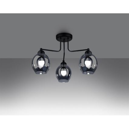 Chandelier on a pole FILLAN 3xE27/60W/230V black
