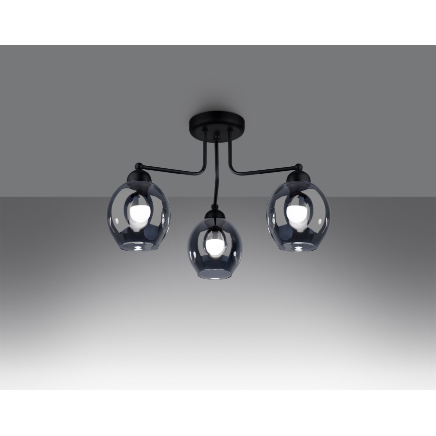 Chandelier on a pole FILLAN 3xE27/60W/230V black