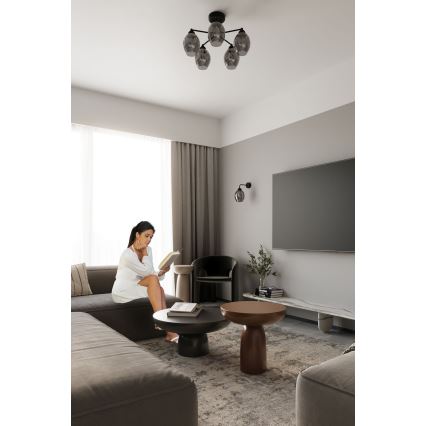 Chandelier on a pole FILLAN 5xE27/60W/230V black