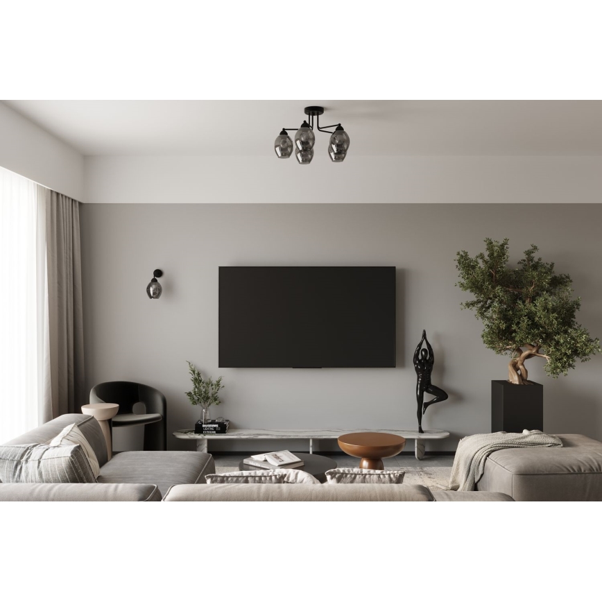 Chandelier on a pole FILLAN 5xE27/60W/230V black