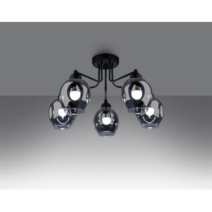 Chandelier on a pole FILLAN 5xE27/60W/230V black