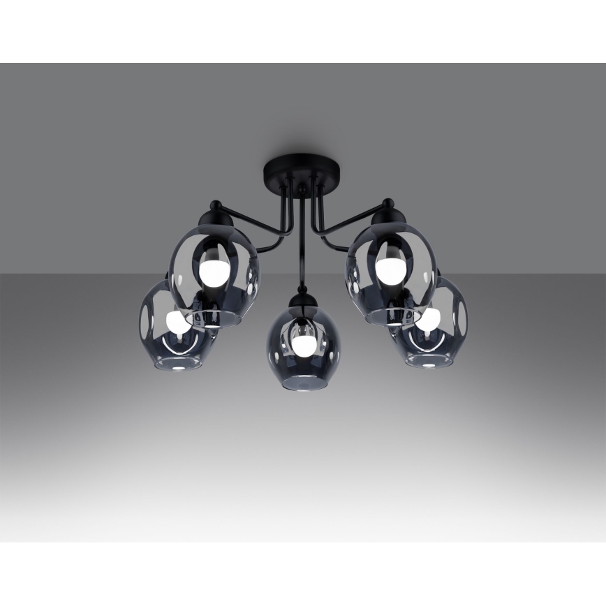 Chandelier on a pole FILLAN 5xE27/60W/230V black