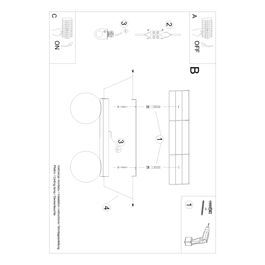 Ceiling light YOLI 2xG9/12W/230V black