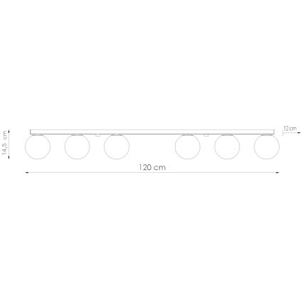 Ceiling light YOLI 6xG9/12W/230V black