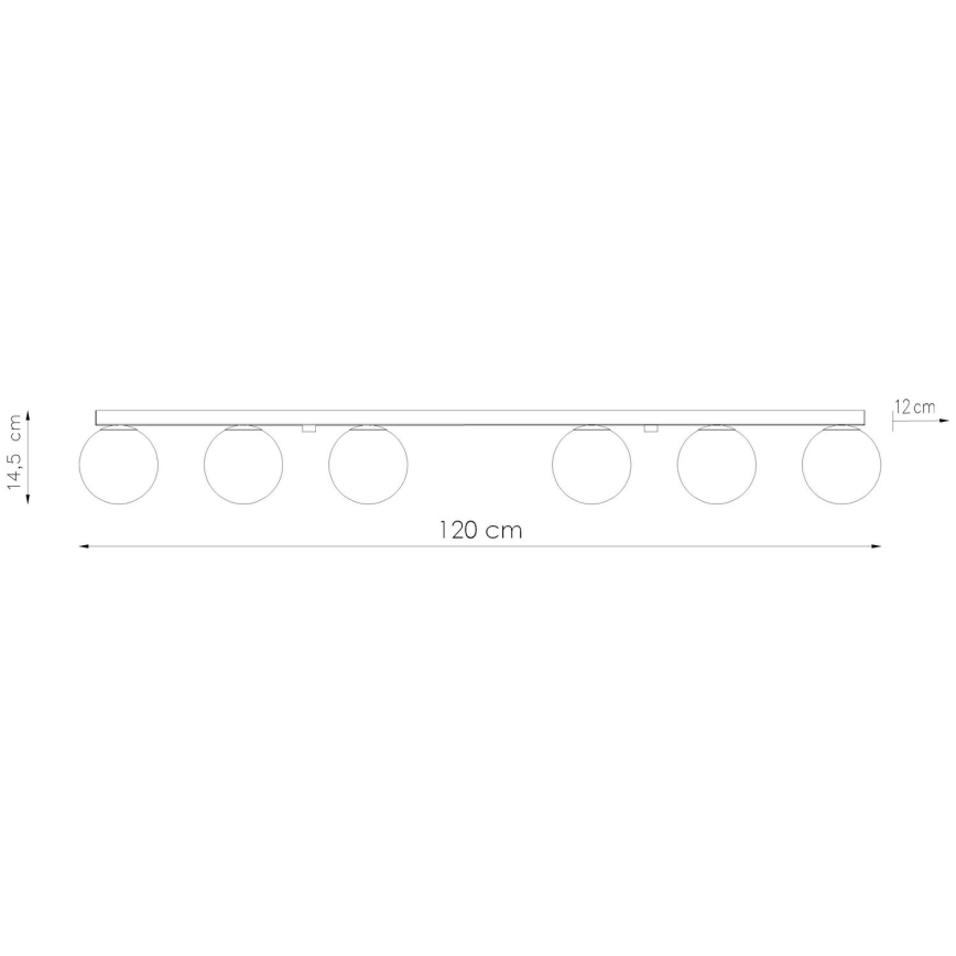 Ceiling light YOLI 6xG9/12W/230V black