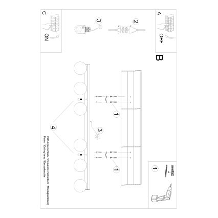 Ceiling light YOLI 6xG9/12W/230V black