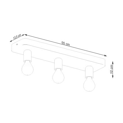 Spotlight TAVO 3xE27/15W/230V concrete