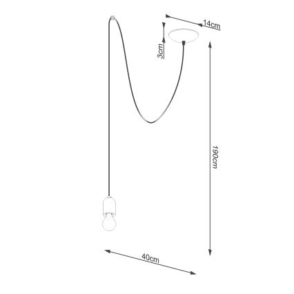 Chandelier on a string NESO 1xE27/15W/230V spider concrete