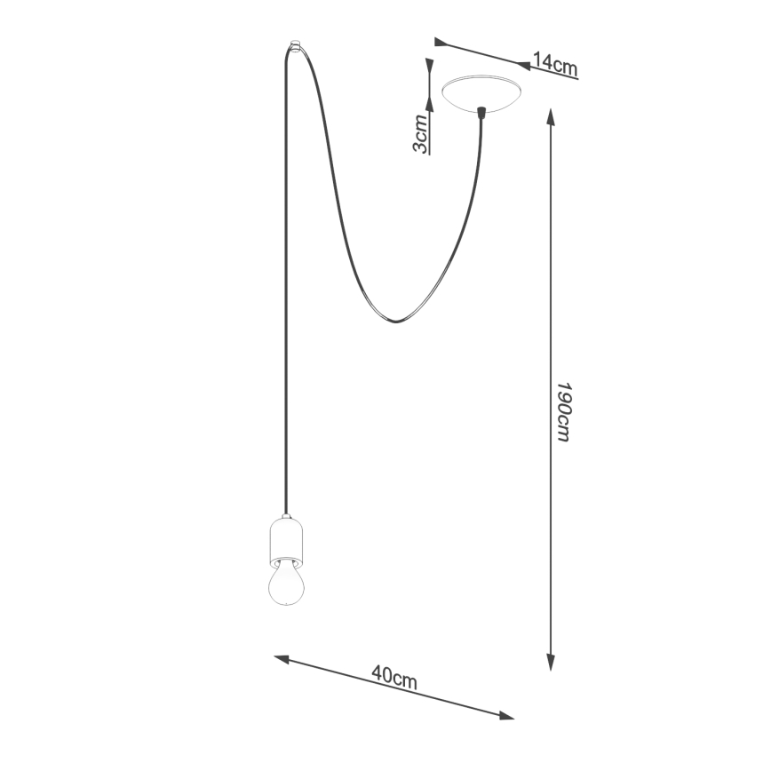 Chandelier on a string NESO 1xE27/15W/230V spider concrete