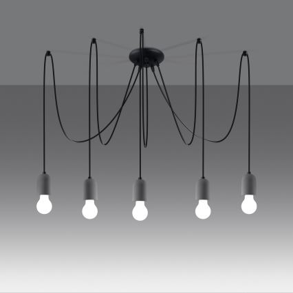 Chandelier on a string NESO 5xE27/15W/230V spider concrete
