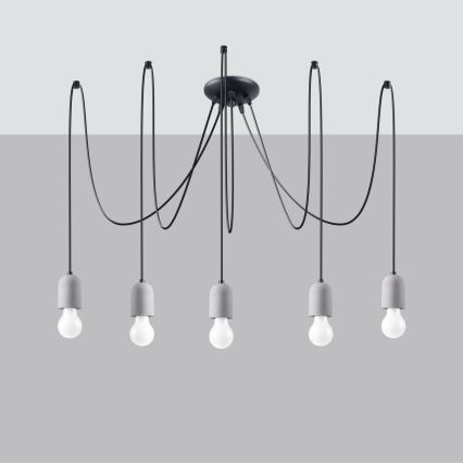 Chandelier on a string NESO 5xE27/15W/230V spider concrete
