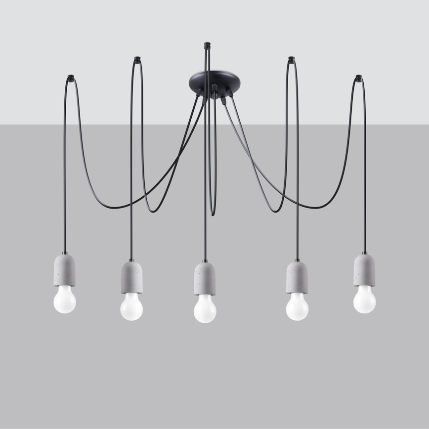 Chandelier on a string NESO 5xE27/15W/230V spider concrete