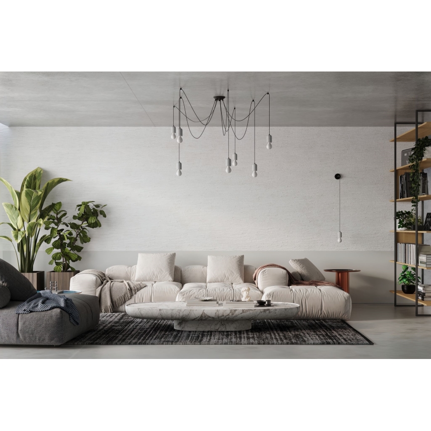 Chandelier on a string NESO 5xE27/15W/230V spider concrete