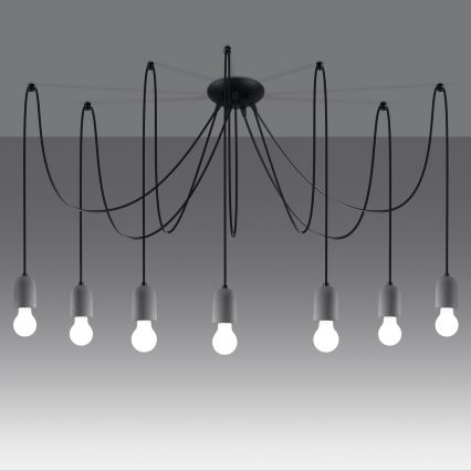 Chandelier on a string NESO 7xE27/15W/230V spider concrete