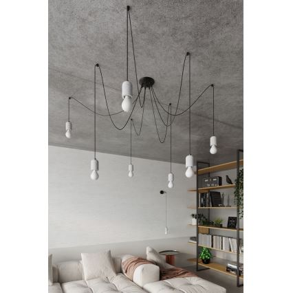 Chandelier on a string NESO 7xE27/15W/230V spider concrete