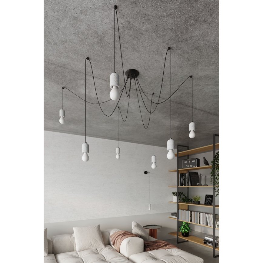 Chandelier on a string NESO 7xE27/15W/230V spider concrete