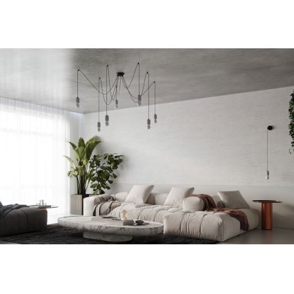 Chandelier on a string NESO 7xE27/15W/230V spider concrete