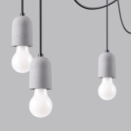 Chandelier on a string NESO 7xE27/15W/230V spider concrete