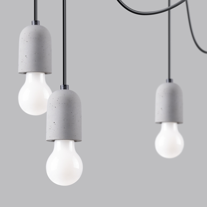 Chandelier on a string NESO 7xE27/15W/230V spider concrete