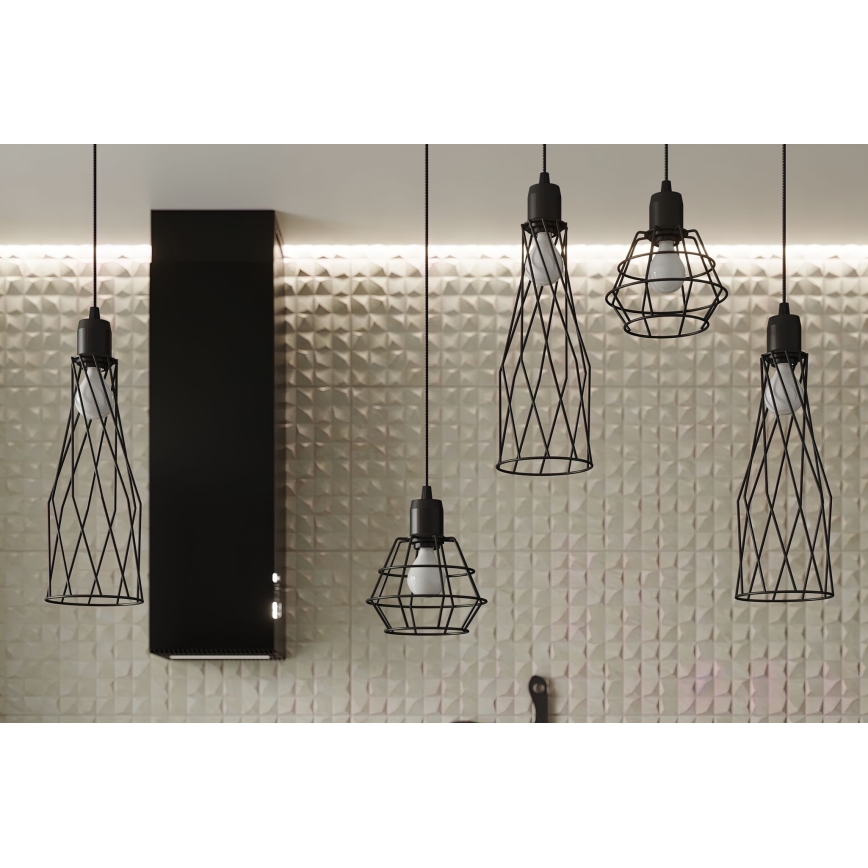 Chandelier on a string SUBA 1xE27/15W/230V black