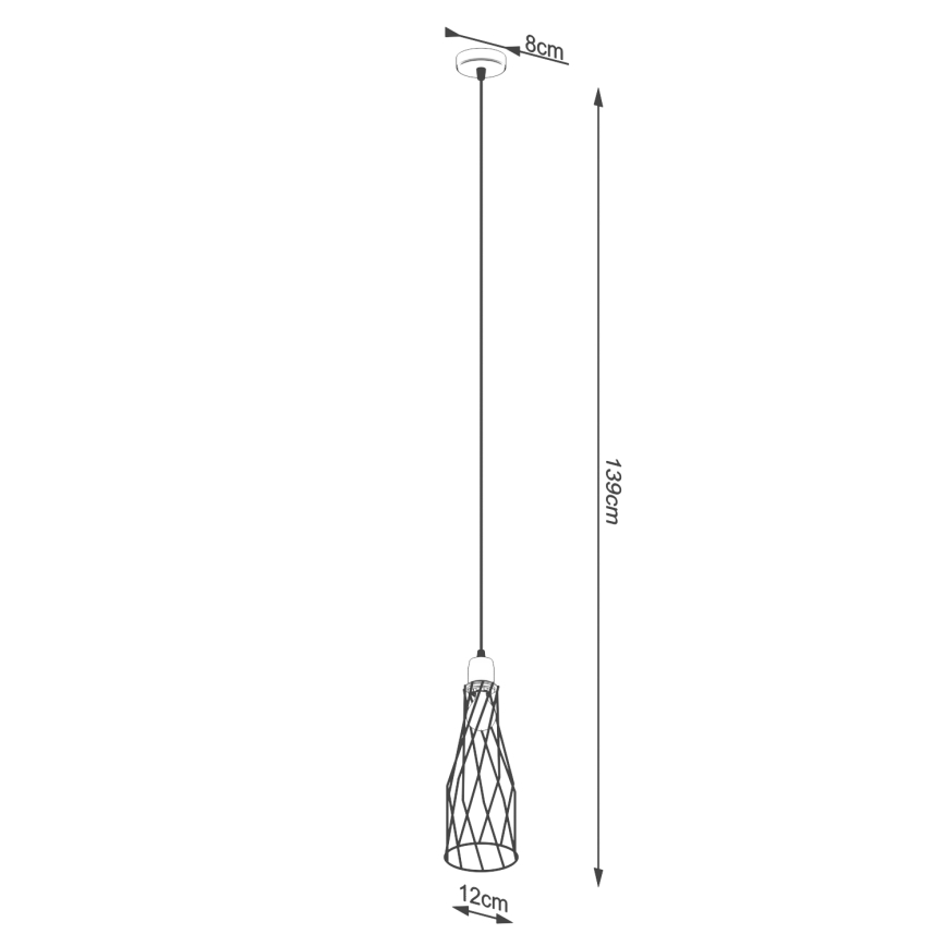 Chandelier on a string SUBA 1xE27/15W/230V black