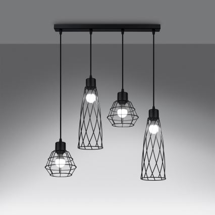 Chandelier on a string SUBA 4xE27/15W/230V black