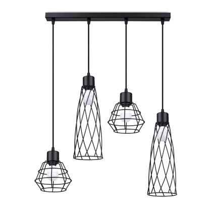 Chandelier on a string SUBA 4xE27/15W/230V black