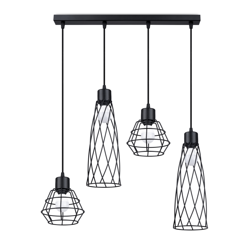 Chandelier on a string SUBA 4xE27/15W/230V black