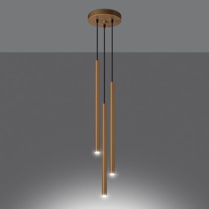 Chandelier on a string PASTELO 3xG9/8W/230V gold