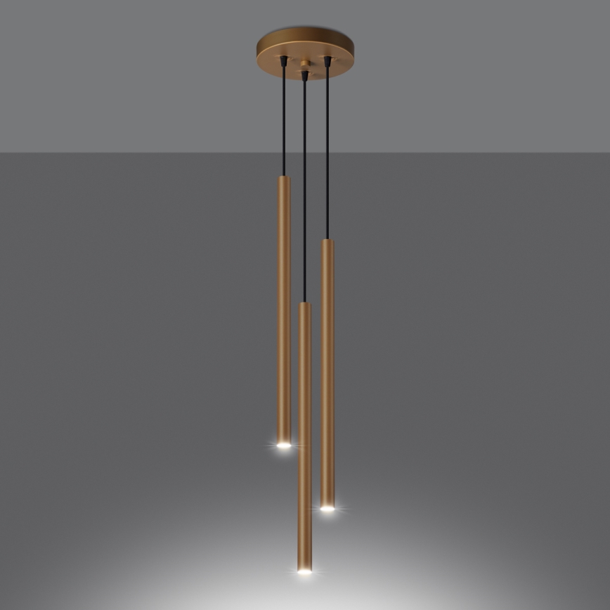Chandelier on a string PASTELO 3xG9/8W/230V gold