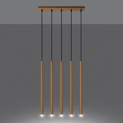 Chandelier on a string PASTELO 5xG9/8W/230V gold