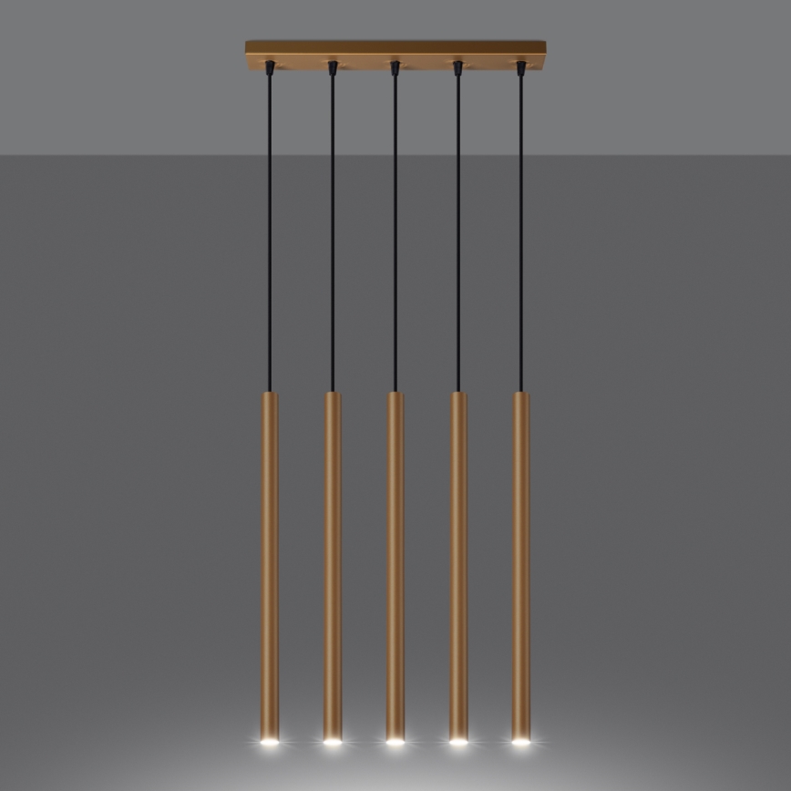 Chandelier on a string PASTELO 5xG9/8W/230V gold
