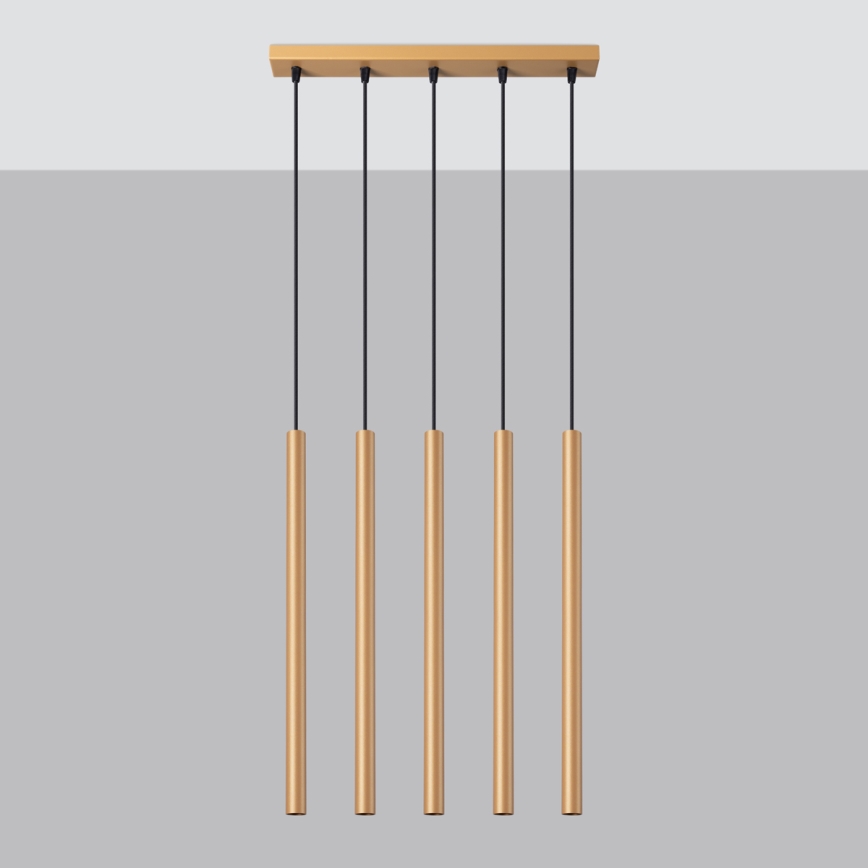 Chandelier on a string PASTELO 5xG9/8W/230V gold