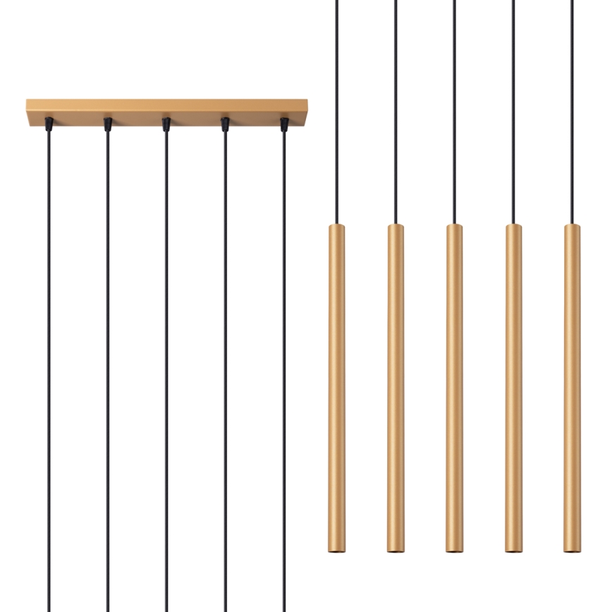 Chandelier on a string PASTELO 5xG9/8W/230V gold