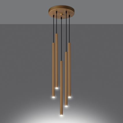 Chandelier on a string PASTELO 5xG9/8W/230V gold