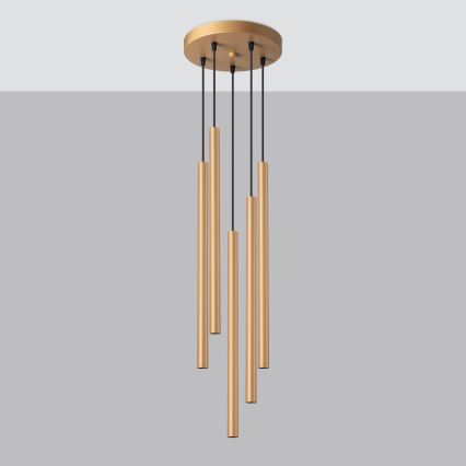 Chandelier on a string PASTELO 5xG9/8W/230V gold
