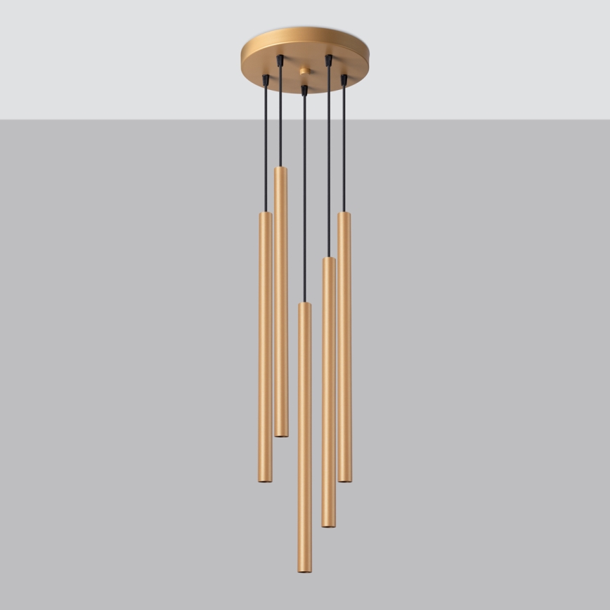 Chandelier on a string PASTELO 5xG9/8W/230V gold