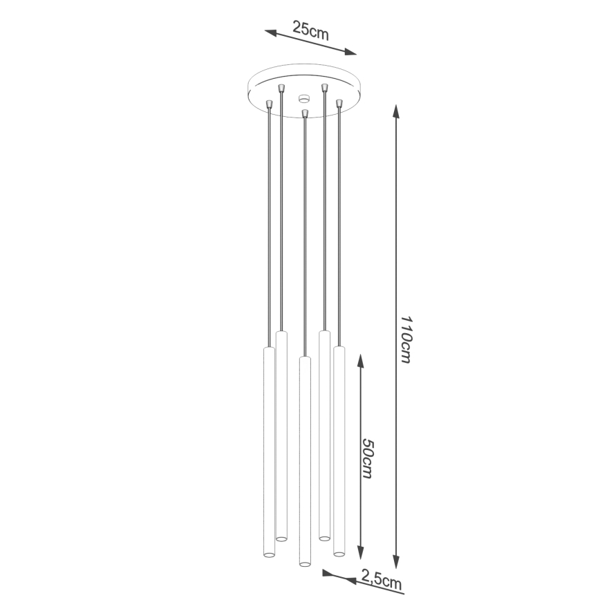 Chandelier on a string PASTELO 5xG9/8W/230V white