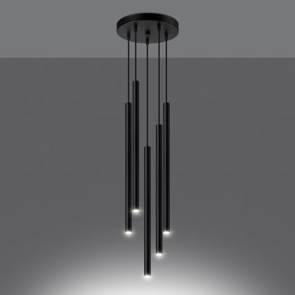 Chandelier on a string PASTELO 5xG9/8W/230V black