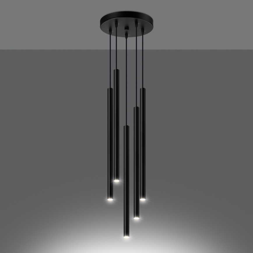 Chandelier on a string PASTELO 5xG9/8W/230V black