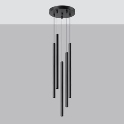 Chandelier on a string PASTELO 5xG9/8W/230V black