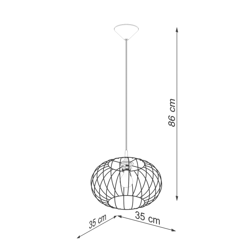 Chandelier on a string TSUNO 1xE27/15W/230V black