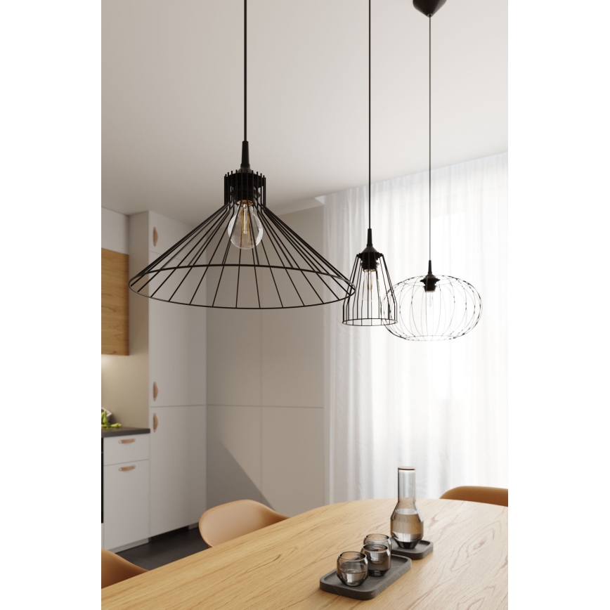 Chandelier on a string EDA 1xE27/15W/230V black