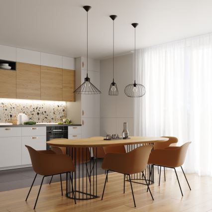Chandelier on a string EDA 1xE27/15W/230V black