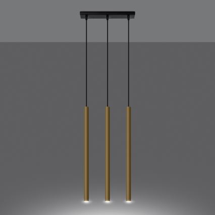 Chandelier on a string PASTELO 3xG9/8W/230V gold