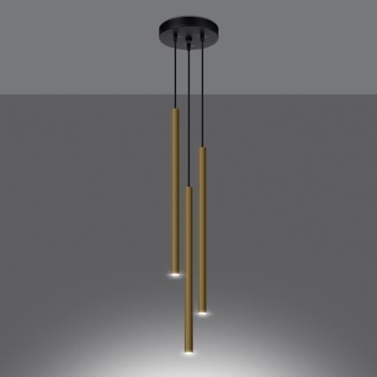 Chandelier on a string PASTELO 3xG9/8W/230V gold