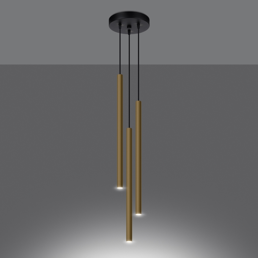 Chandelier on a string PASTELO 3xG9/8W/230V gold