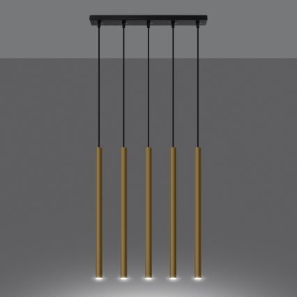 Chandelier on a string PASTELO 5xG9/8W/230V gold