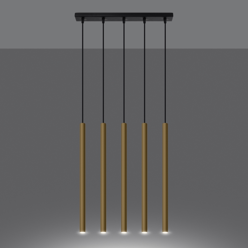 Chandelier on a string PASTELO 5xG9/8W/230V gold